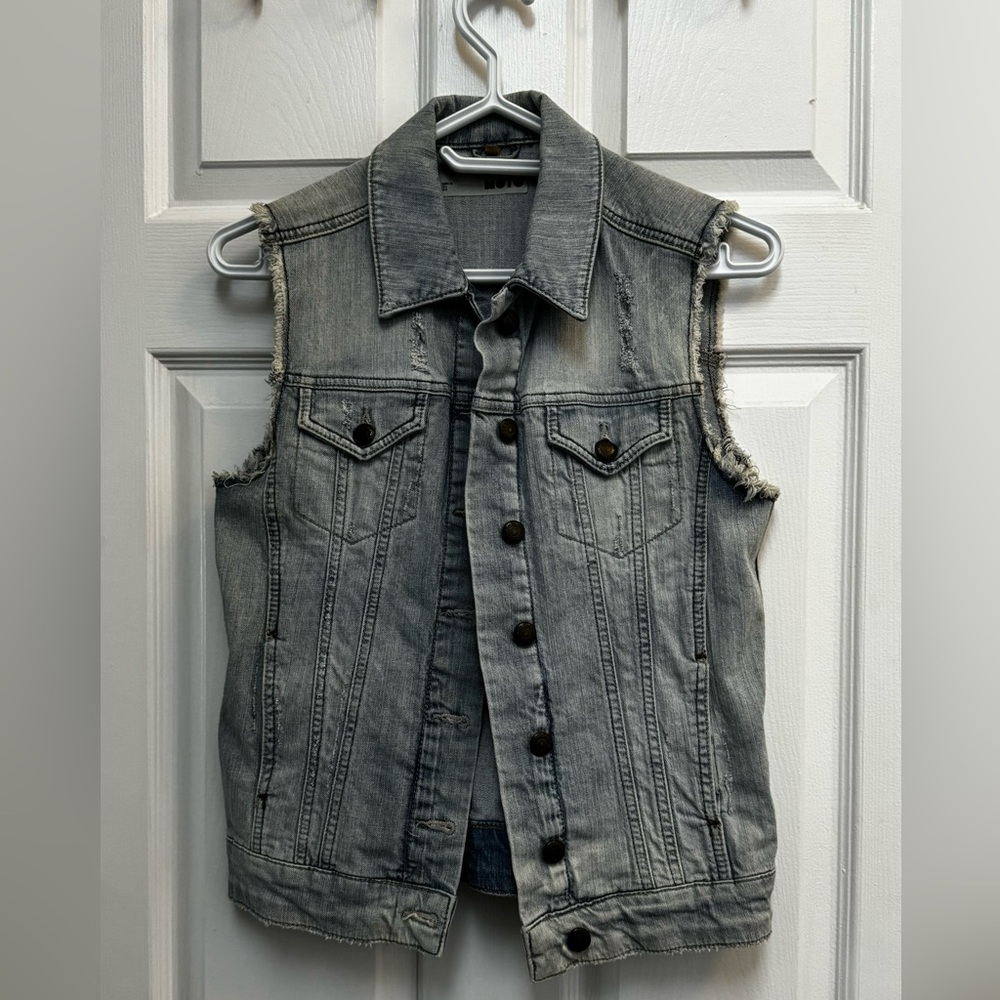 Topshop Denim Cutoff Vest